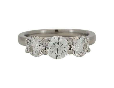 Diamond Trilogy Three Stone Ring Platinum Certified 1.70ct F Colour VS/Si Clarity 