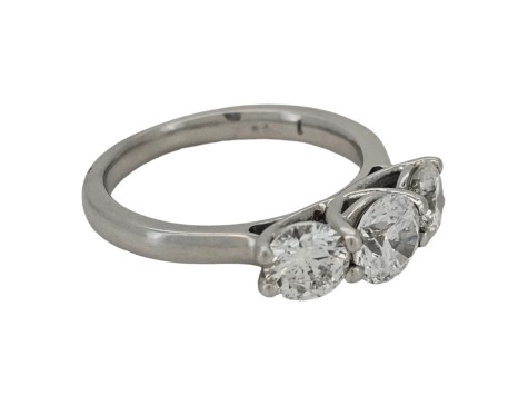 Diamond Trilogy Three Stone Ring Platinum Certified 1.70ct F Colour VS/Si Clarity 