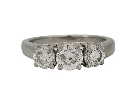 Diamond Trilogy Three Stone Ring Platinum 1.30ct F-G Colour Si Clarity 