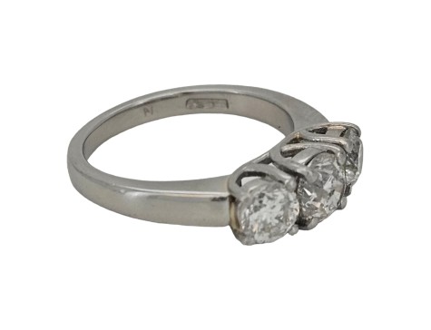 Diamond Trilogy Three Stone Ring Platinum 1.30ct F-G Colour Si Clarity 