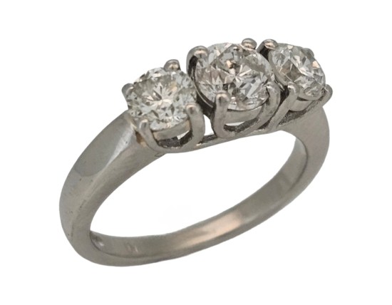 Diamond Trilogy Three Stone Ring Platinum 1.30ct F-G Colour Si Clarity 