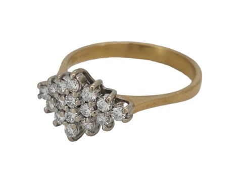 Diamond Boat Cluster Ring 18ct Gold 0.50-0.60ct 