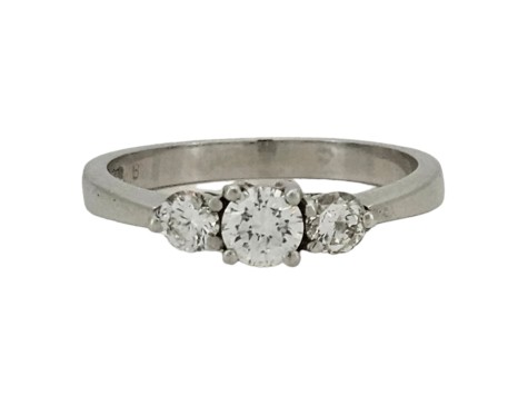 Diamond Trilogy Three Stone Ring Platinum 0.56ct F Colour Vvs Clarity 