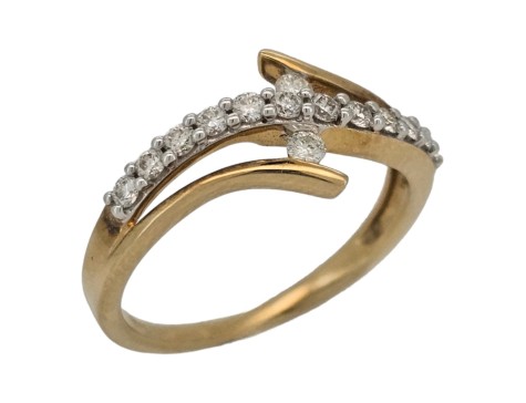 Diamond Set Twist Swirl Dress Ring 18ct Yellow Gold G/H Colour Flawless