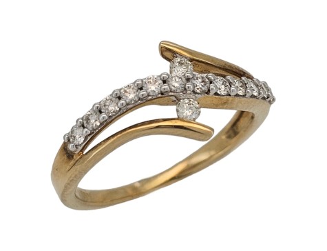 Diamond Set Twist Swirl Dress Ring 18ct Yellow Gold G/H Colour Flawless