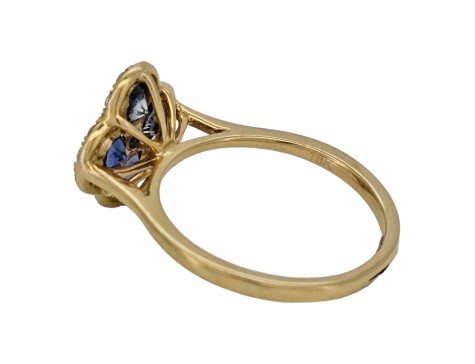 Sapphire & Diamond Cluster Ring 18ct Yellow Gold Van Cleef Arpels Style