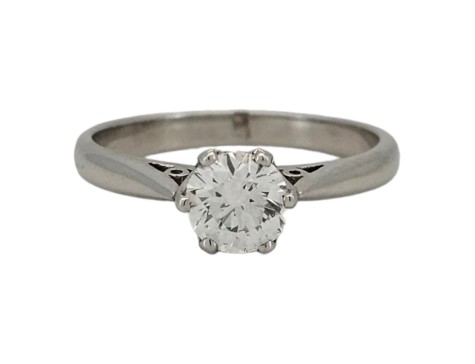 Diamond Solitaire Ring 0.70ct Vs Clarity F-G Colour 18ct White Gold Brilliant Cut Claw Set 