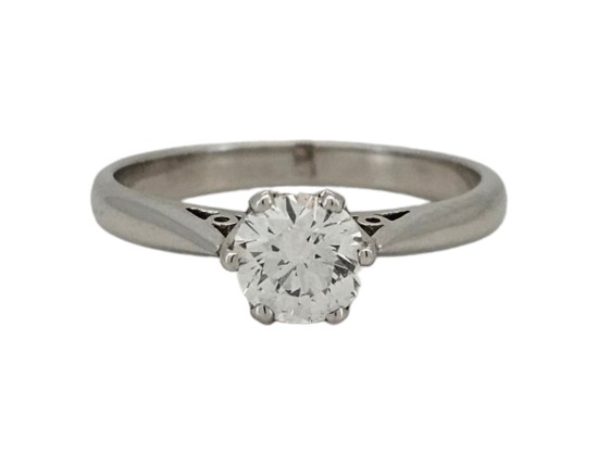 Diamond Solitaire Ring 0.70ct Vs Clarity F-G Colour 18ct White Gold Brilliant Cut Claw Set 