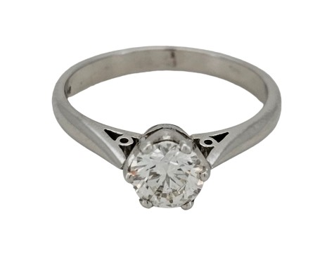 Diamond Solitaire Ring 0.70ct Vs Clarity F-G Colour 18ct White Gold Brilliant Cut Claw Set 