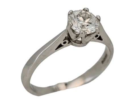 Diamond Solitaire Ring 0.70ct Vs Clarity F-G Colour 18ct White Gold Brilliant Cut Claw Set 