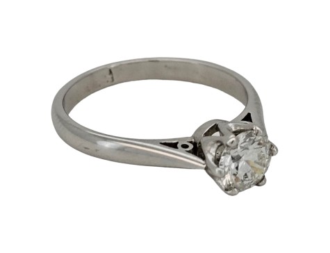 Diamond Solitaire Ring 0.70ct Vs Clarity F-G Colour 18ct White Gold Brilliant Cut Claw Set 