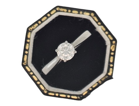 Diamond Solitaire Ring Platinum 0.51ct F colour Vs2 Clarity Brilliant Cut