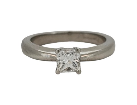 Diamond Solitaire Ring Platinum 0.51ct D Colour Vs2 Clarity Gia Certified Princess Cut