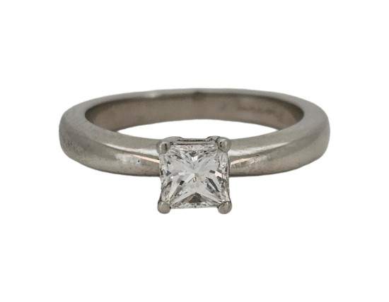 Diamond Solitaire Ring Platinum 0.51ct D Colour Vs2 Clarity Gia Certified Princess Cut