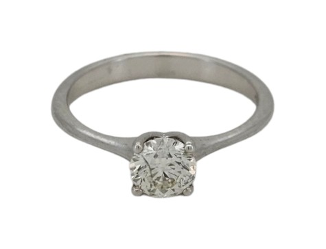 Diamond Solitaire Ring 18ct White Gold 0.51ct IGI Certified I Colour si2 Clarity Brilliant Cut