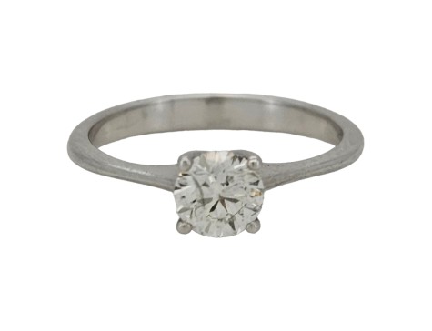 Diamond Solitaire Ring 18ct White Gold 0.51ct IGI Certified I Colour si2 Clarity Brilliant Cut