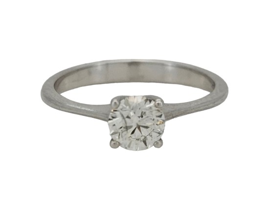 Diamond Solitaire Ring 18ct White Gold 0.51ct IGI Certified I Colour si2 Clarity Brilliant Cut