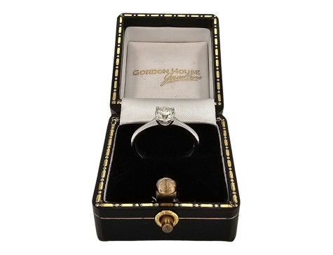 Diamond Solitaire Ring 18ct White Gold 0.51ct IGI Certified I Colour si2 Clarity Brilliant Cut