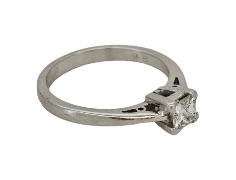 Diamond Solitaire Ring 0.25ct Princess Cut 18ct White Gold 