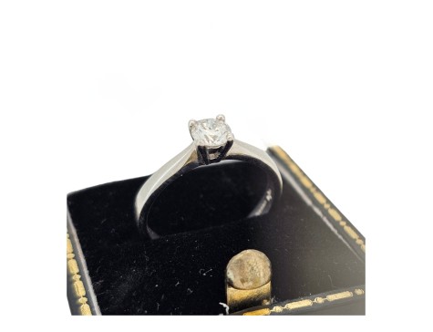 Diamond Solitaire Ring Platinum 0.33ct Brilliant Cut F-G Colour vs-si Clarity 