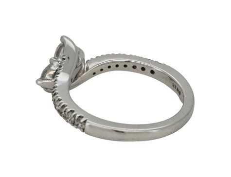 Diamond Two Stone Twist Crossover Ring 14kt White Gold 0.75ct 
