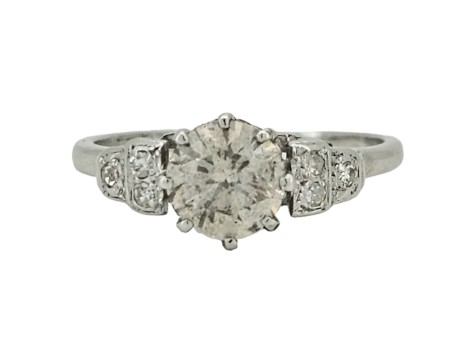 Diamond Solitaire Ring 1.15ct Platinum Stepped Tiered 1920s Style