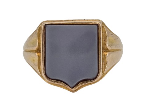 Banded Sardonyx Antique Edwardian Shield Signet Ring 15ct Gold 