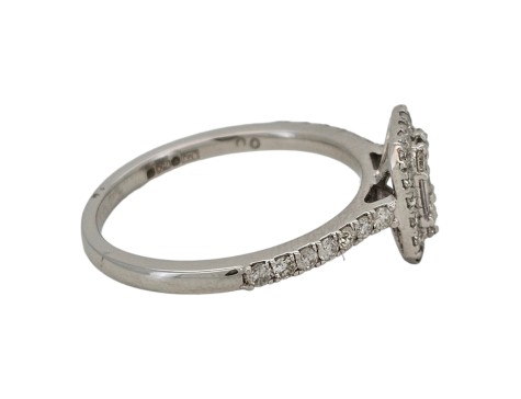 Diamond Cluster Ring 18ct White Gold 0.57ct Baguette & Brilliant Cut 