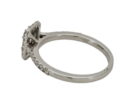 Diamond Cluster Ring 18ct White Gold 0.57ct Baguette & Brilliant Cut 