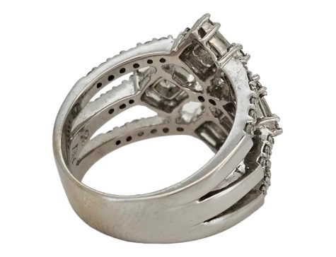 Diamond Dress Statement Cluster Ring 3.00ct 18ct White Gold Openwork 