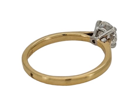 Diamond Solitaire Ring Brilliant Cut 0.90ct Four Claw 18ct Yellow Gold Vs Clarity 