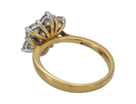 Diamond Daisy Cluster Ring 18ct Yellow Gold 2.20ct G Colour Si Clarity Seven Stone