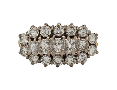 Diamond Boat Cluster Ring 2.00ct 18ct Yellow Gold G Colour Si Clarity 