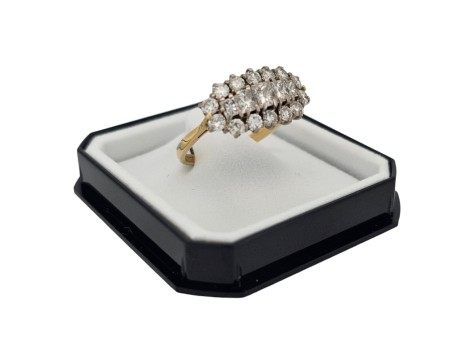 Diamond Boat Cluster Ring 2.00ct 18ct Yellow Gold G Colour Si Clarity 