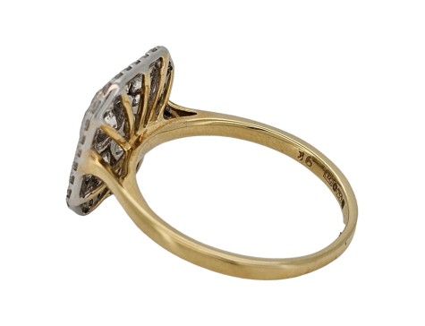 Diamond Cluster Target Ring Art Deco Inspired 18ct Yellow Gold 1.00ct 