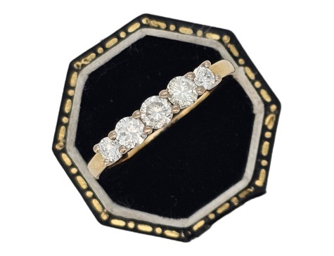 Diamond Five Stone Eternity Band Ring 18ct Yellow Gold 0.90ct F-G Colour Vs-Si Clarity 