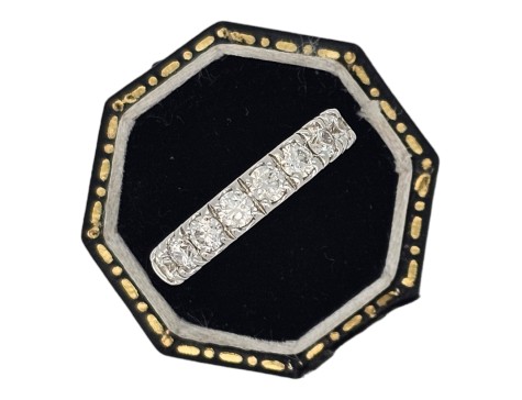 Diamond Ten Stone Half Hoop Eternity Band Ring 1.00ct 18ct White Gold Brilliant Cut 