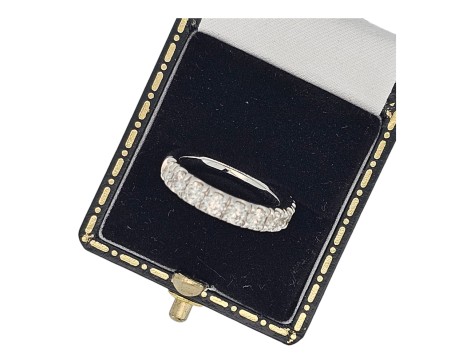 Diamond Ten Stone Half Hoop Eternity Band Ring 1.00ct 18ct White Gold Brilliant Cut 