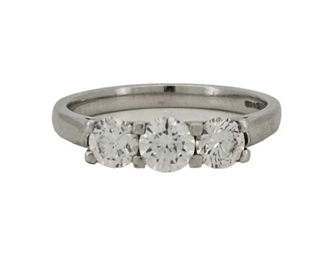 Diamond Trilogy Three Stone Ring Platinum 1.00ct F-G Colour Si Clarity Brilliant Cut 