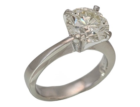 Diamond Solitaire Ring Platinum igi Certified J Colour Vs Clarity 2.17ct Brilliant Cut 