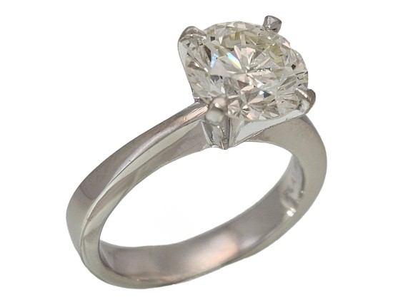 Diamond Solitaire Ring Platinum igi Certified J Colour Vs Clarity 2.17ct Brilliant Cut 