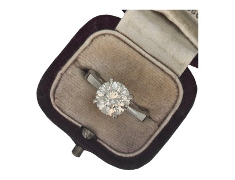 Diamond Solitaire Ring Platinum igi Certified J Colour Vs Clarity 2.17ct Brilliant Cut 