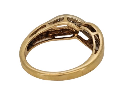 Cognac Champagne Diamond Seven Stone Twist Ring 18ct Yellow Gold 