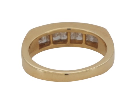 Diamond Channel Set Eternity Ring 1.60ct G Colour Si Clarity 18ct Yellow Gold Princess Cut Five Stone