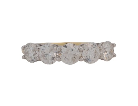 Diamond Five Stone Eternity Ring 1.90ct G Colour Si Clarity 18ct Yellow Gold Brilliant Cut