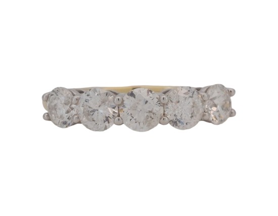 Diamond Five Stone Eternity Ring 1.90ct G Colour Si Clarity 18ct Yellow Gold Brilliant Cut