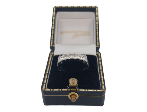 Diamond Five Stone Princess Cut Eternity Band Ring 1.1ct F-G Colour Vs- si Clarity 18ct White Gold