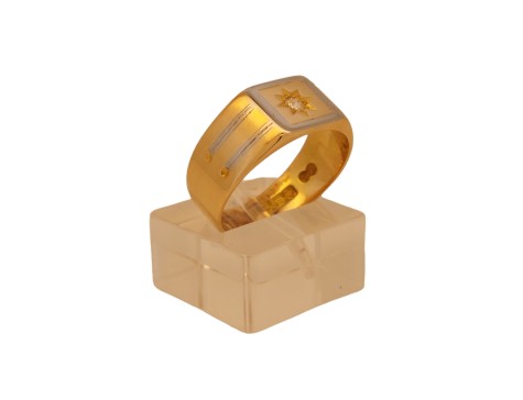 Victorian Antique Diamond Set Signet Ring 18ct Yellow Gold Platinum 