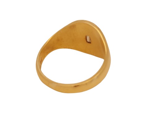 Gents Diamond Set Signet Ring 9ct Yellow Gold