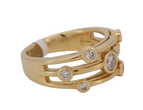 Diamond Scatter RainDance Bubble Ring 18ct Yellow Gold 